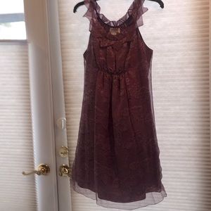 NWT MSSP purple with overlay silk slip dress